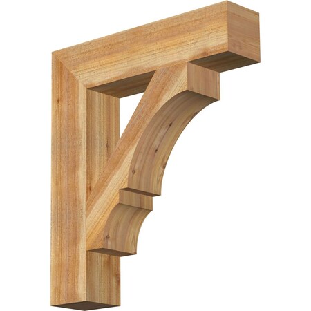 Balboa Block Rough Sawn Bracket, Western Red Cedar, 6"W x 28"D x 32"H